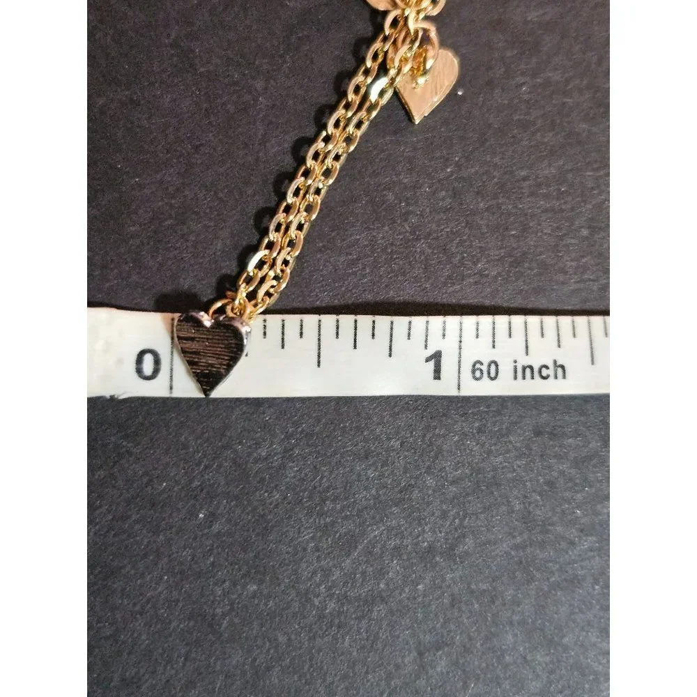 Gold tone heart bracelet 6-8
